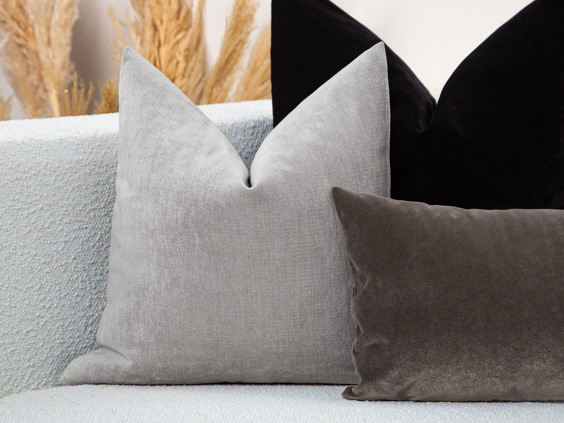 Warm Silver Woven Pillow Cover - Lustre