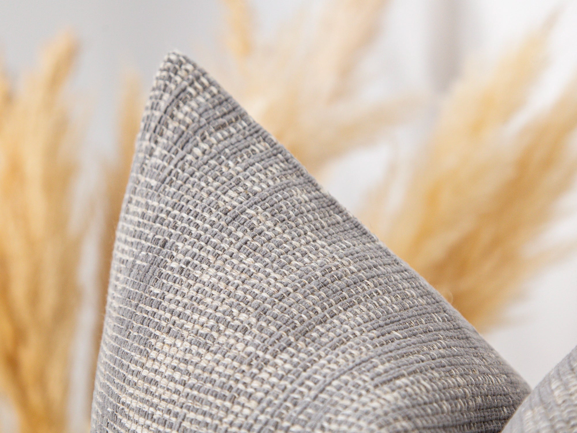 Warm Gray Woven Throw Pillow Cover