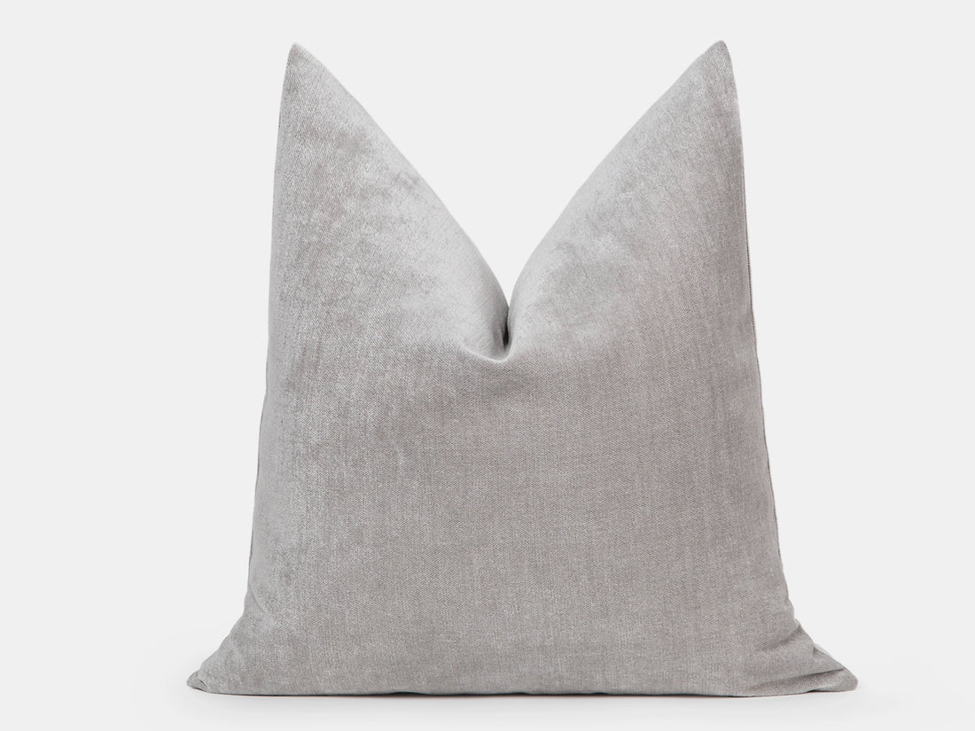 Warm Silver Woven Pillow Cover - Lustre