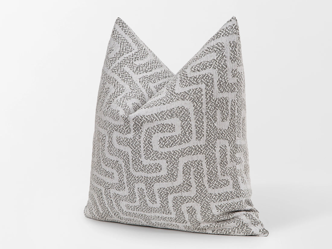 Warm Gray Maze Pillow Cover - Tessera Collection