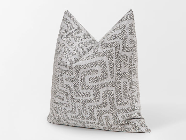 Warm Gray Maze Pillow Cover - Tessera Collection