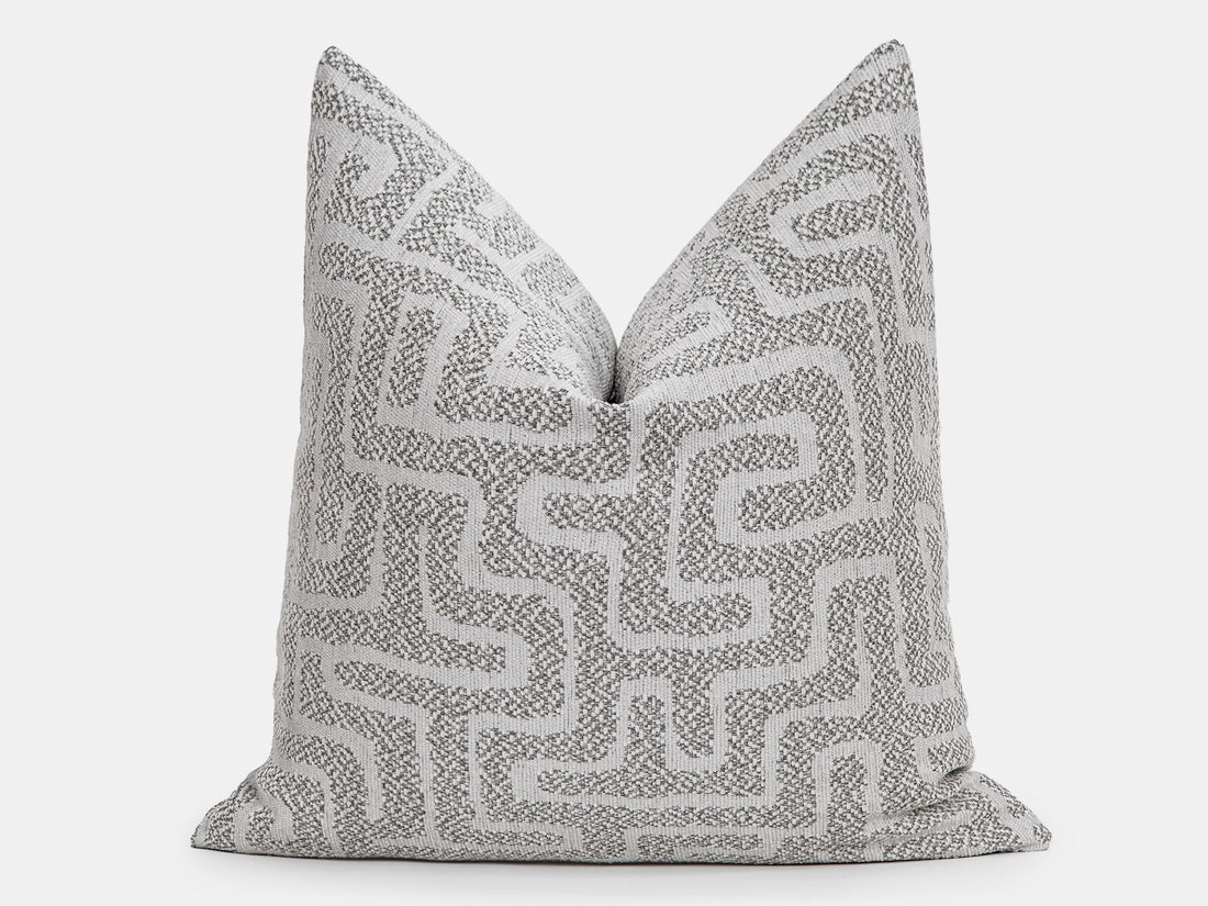 Warm Gray Maze Pillow Cover - Tessera Collection