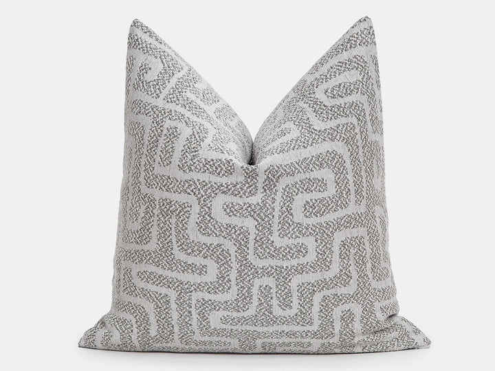 Warm Gray Maze Pillow Cover - Tessera Collection
