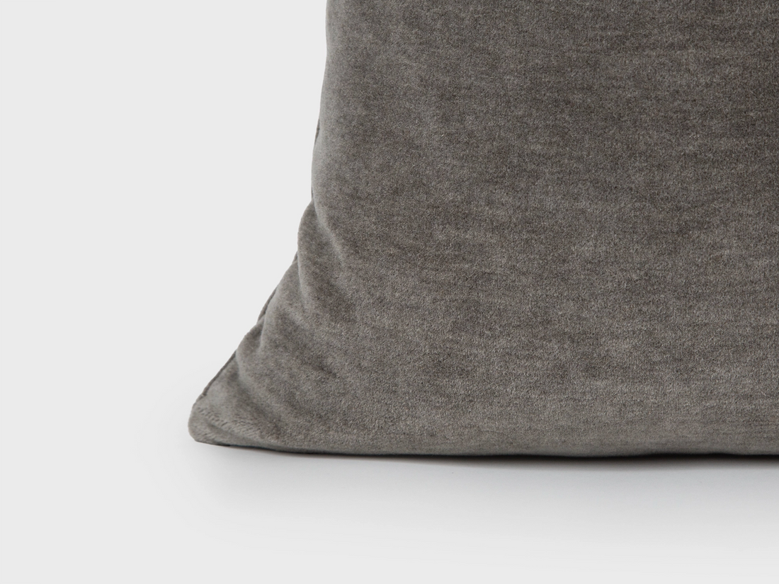 Warm Gray Mohair Velvet Pillow Cover