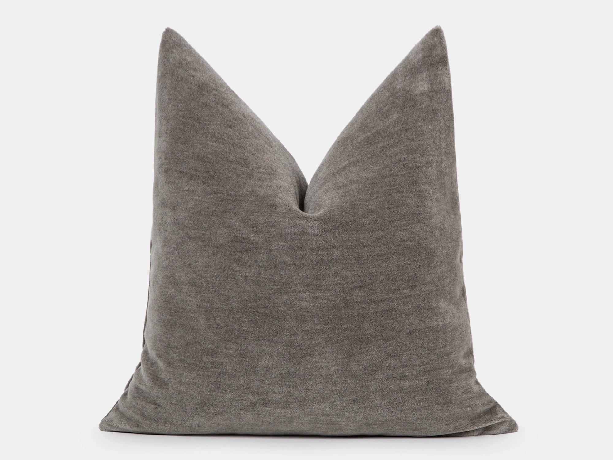 Warm Gray Mohair Velvet Pillow Cover