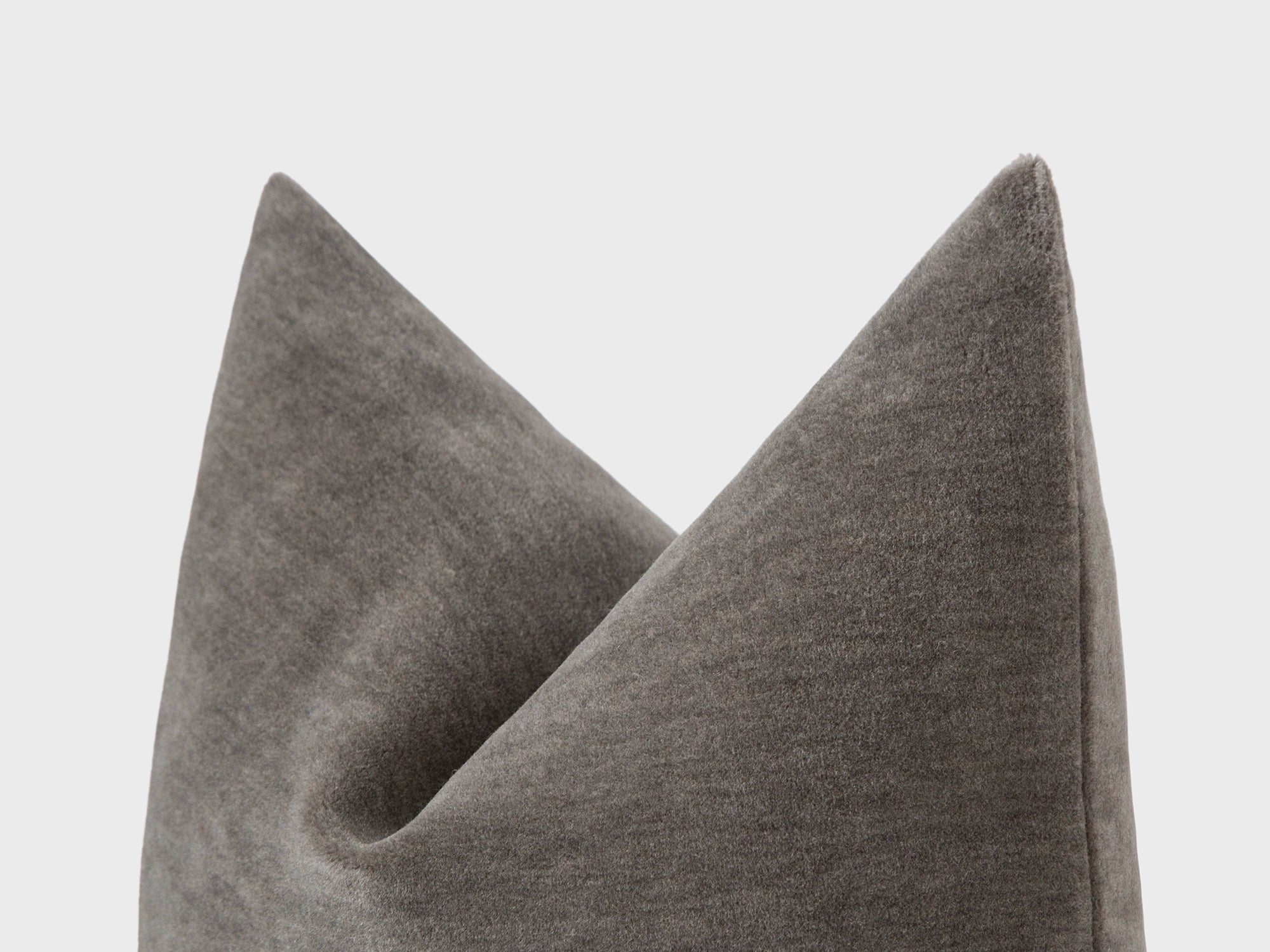 Warm Gray Mohair Velvet Pillow Cover