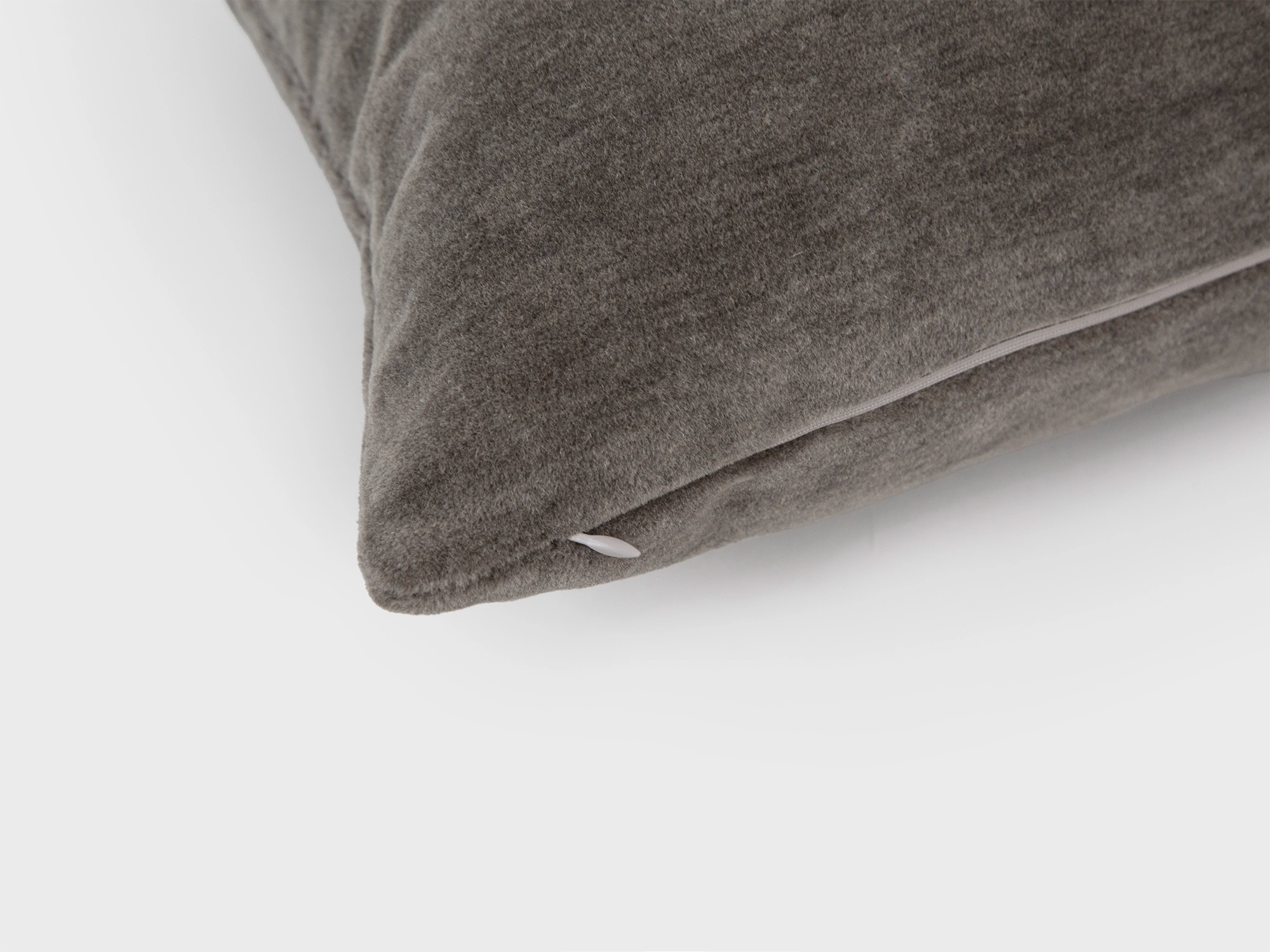 Warm Gray Mohair Velvet Pillow Cover