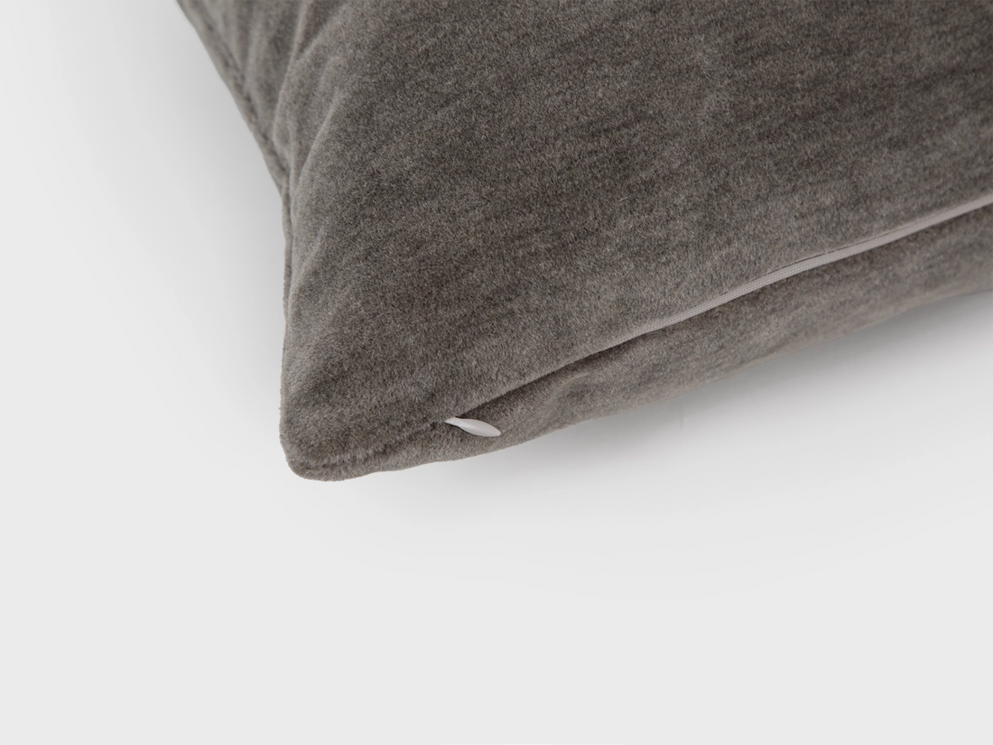 Warm Gray Mohair Velvet Pillow Cover