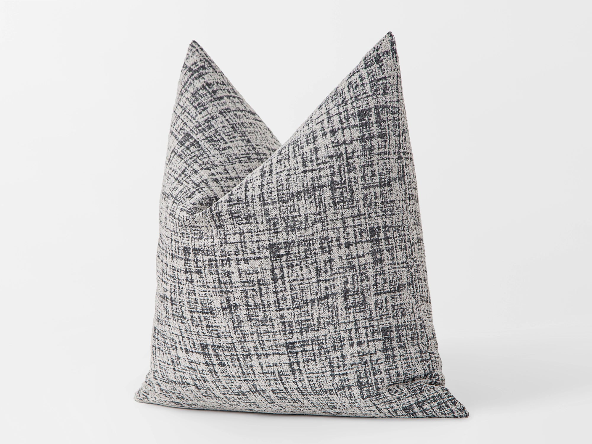 Warm Gray Brushed Woven Pillow Cover