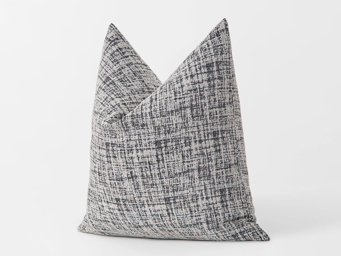 Warm Gray Brushed Woven Pillow Cover