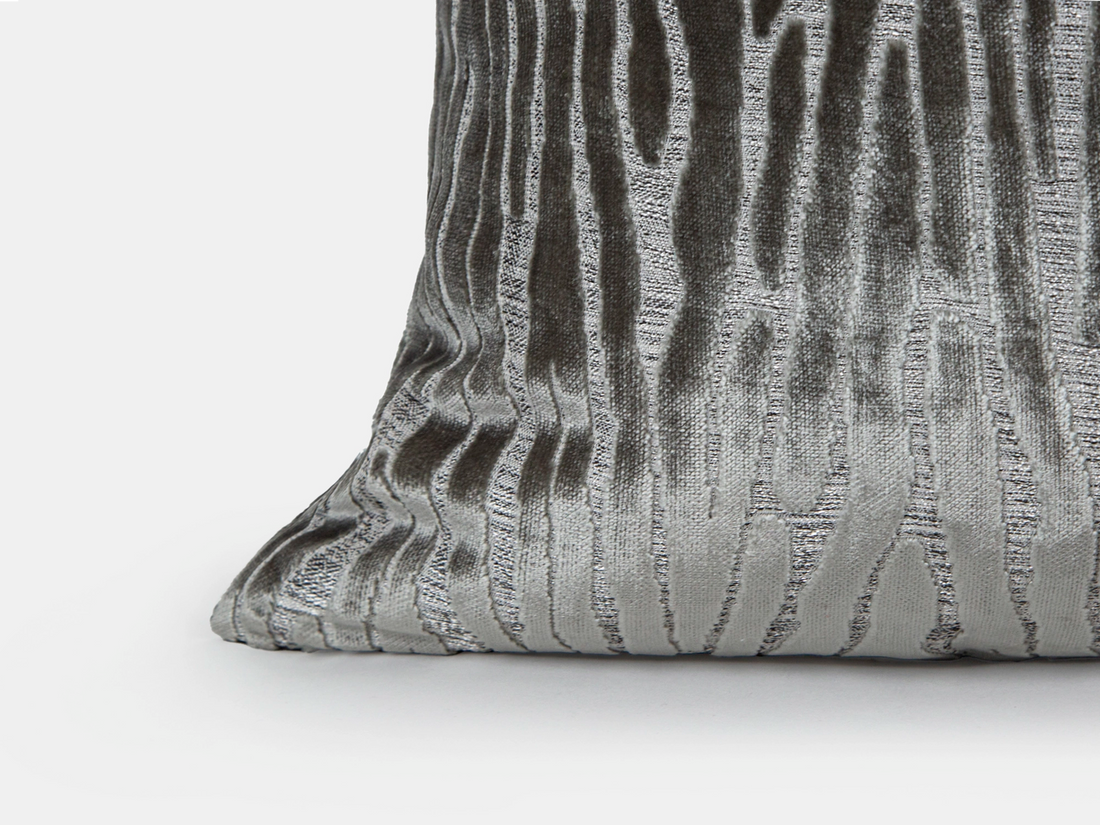 Warm Gray Zebra Velvet Pillow Cover
