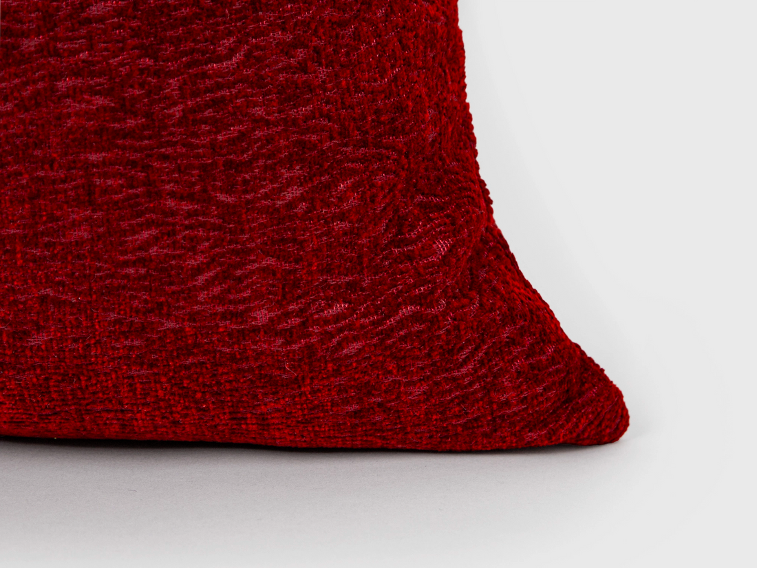 Claret Red Textured Pillow Cover