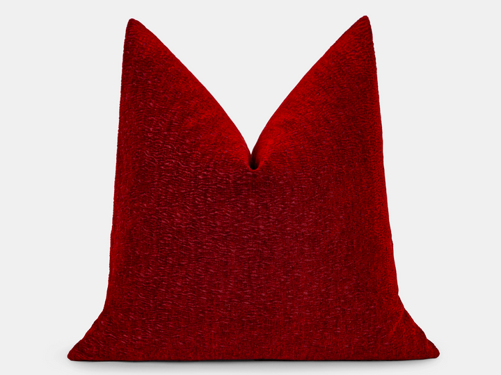 Claret Red Textured Pillow Cover