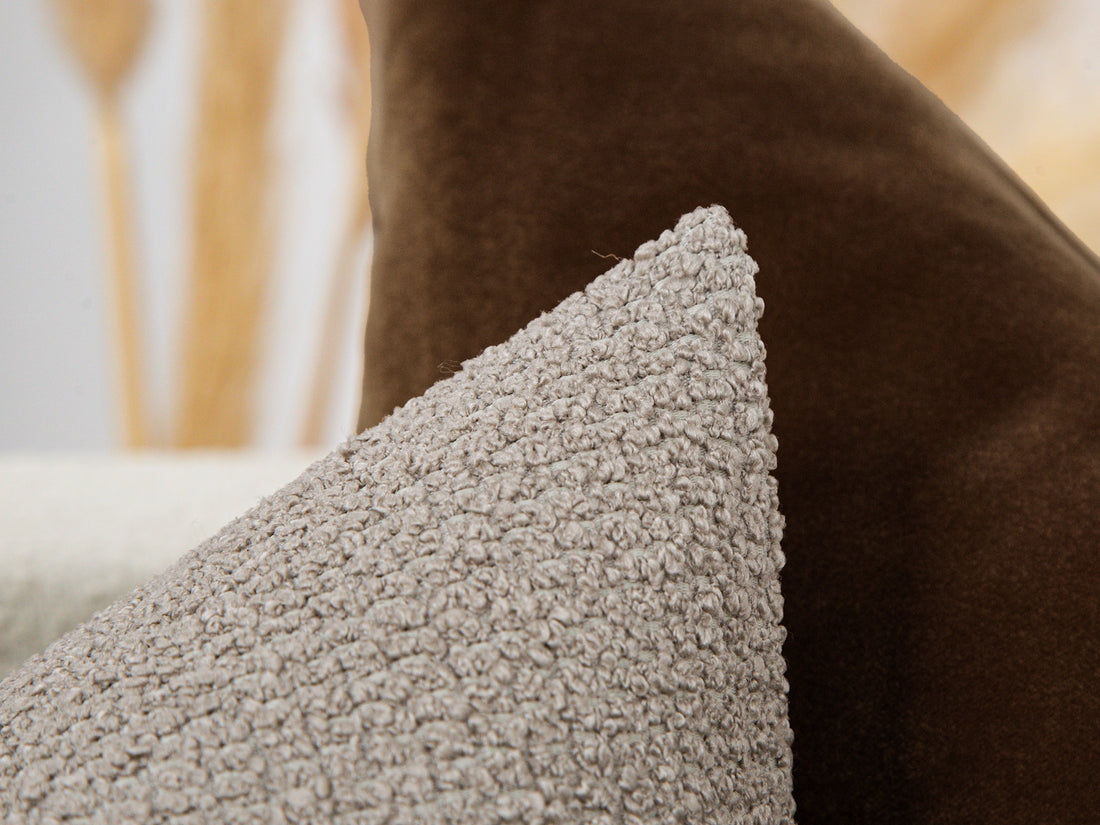 Warm Taupe Textured Pillow Cover