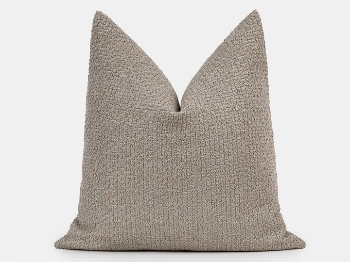 Warm Taupe Textured Pillow Cover