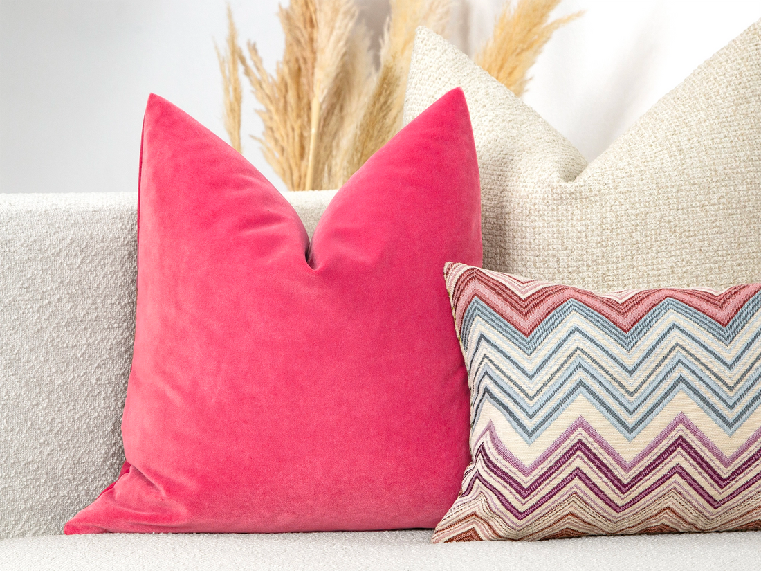 Watermelon Pink Velvet Pillow Cover