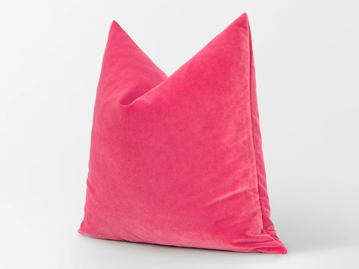 Watermelon Pink Velvet Pillow Cover