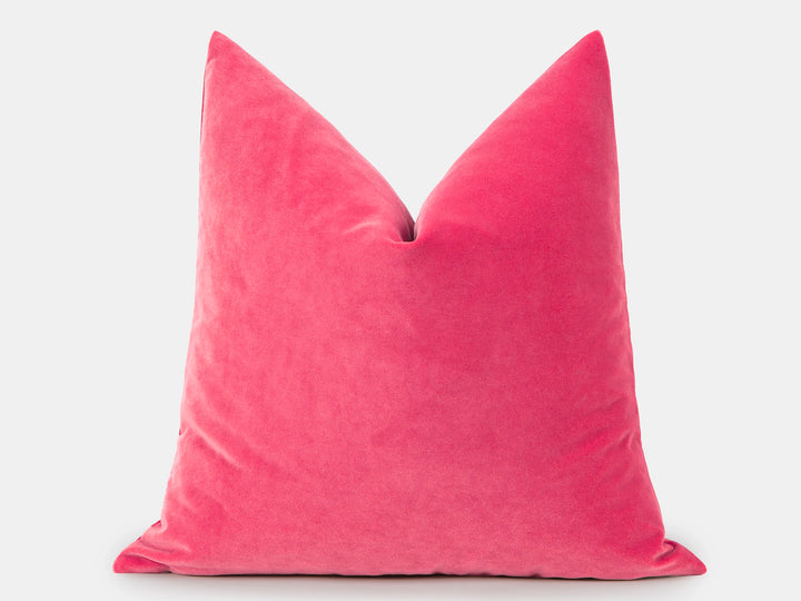 Watermelon Pink Velvet Pillow Cover