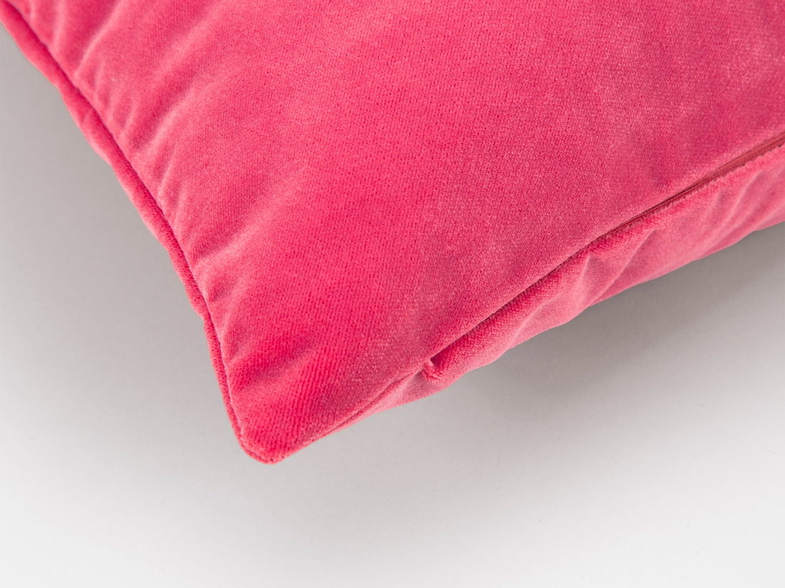 Watermelon Pink Velvet Pillow Cover