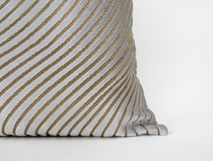 Silver Cut Velvet Luxury Pillow Cover