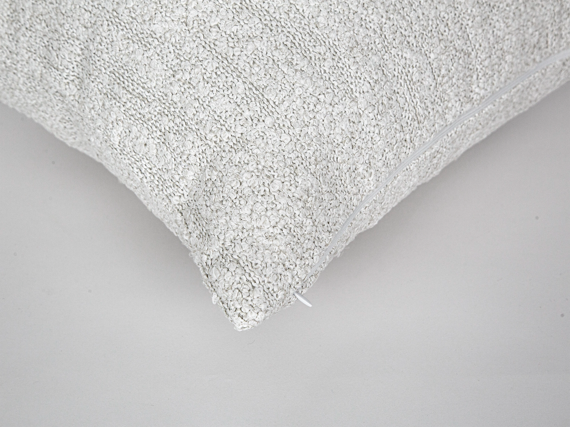 White Boho Boucle Pillow Cover
