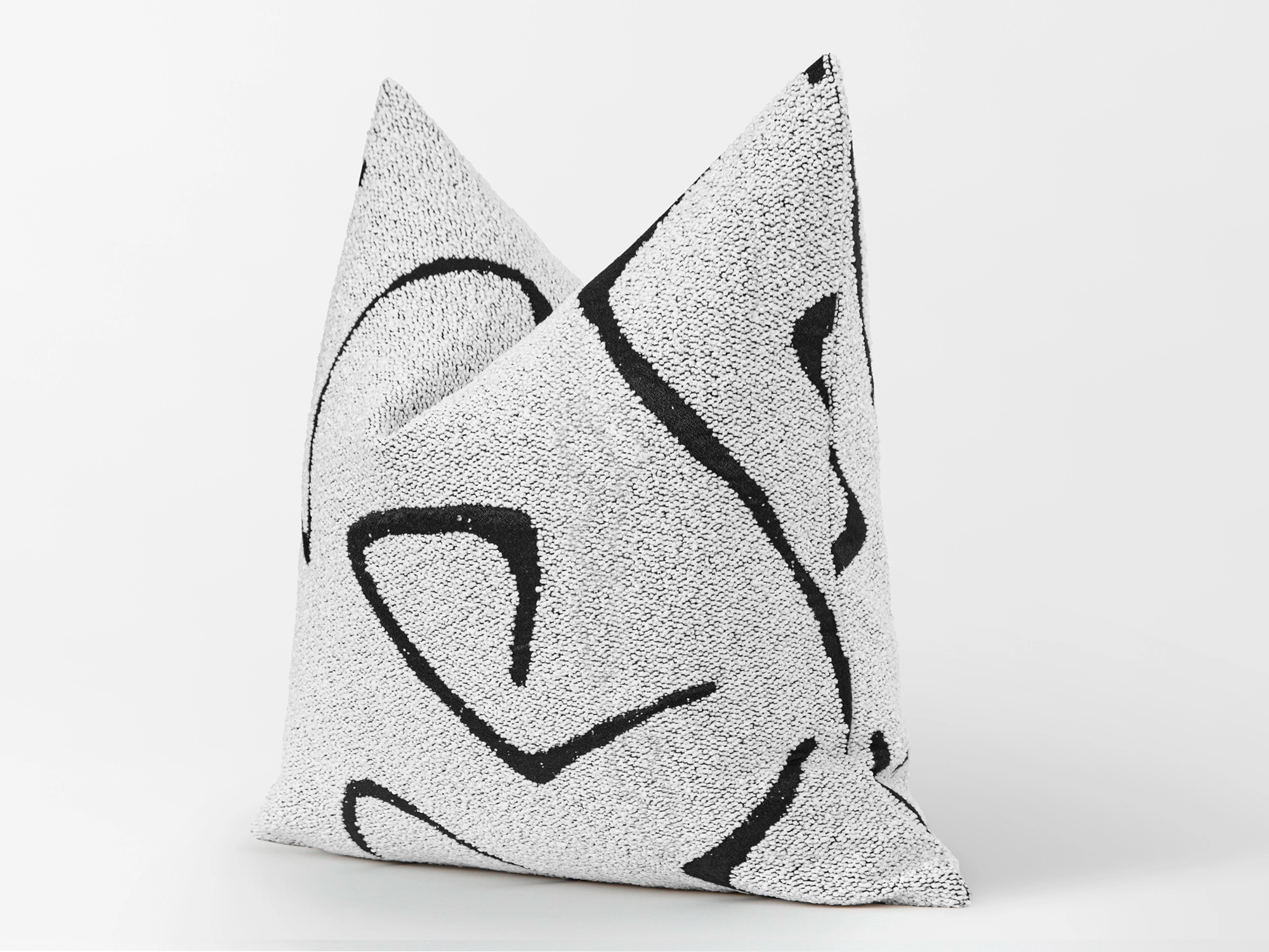 White Graffito Pillow Cover – Amorphous