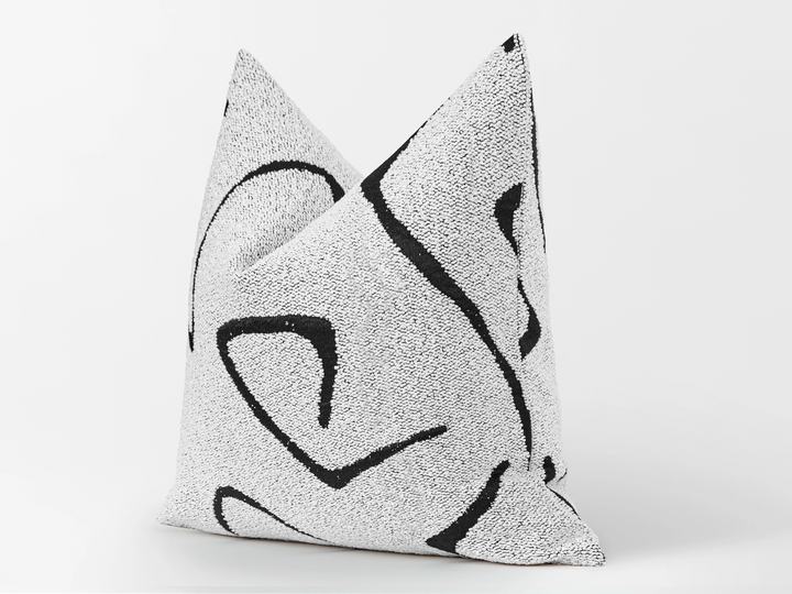 White Graffito Pillow Cover – Amorphous
