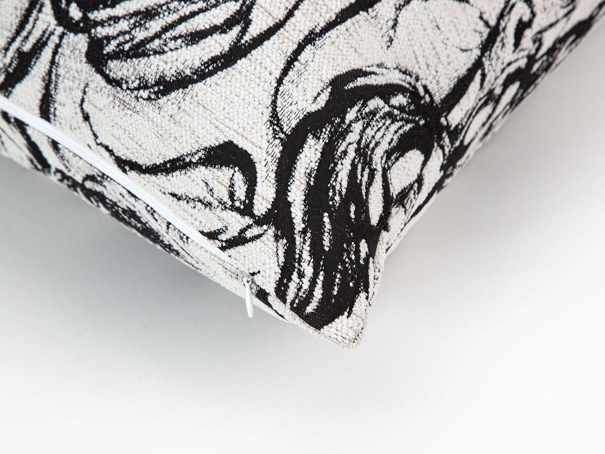 White & Black Abstract Woven Pillow Cover