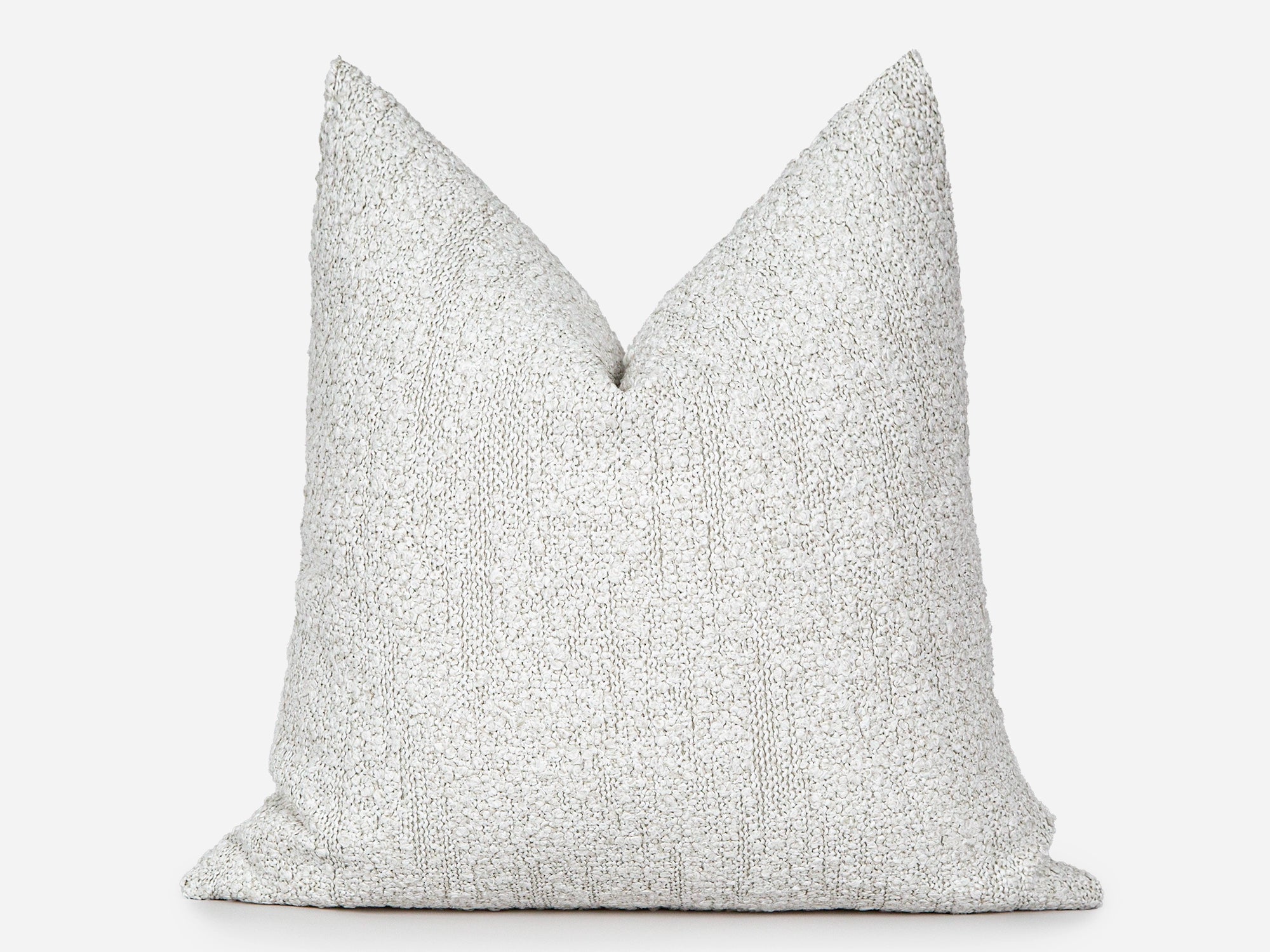 White Boho Boucle Pillow Cover