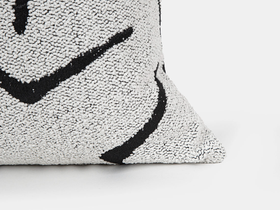White Graffito Pillow Cover – Amorphous