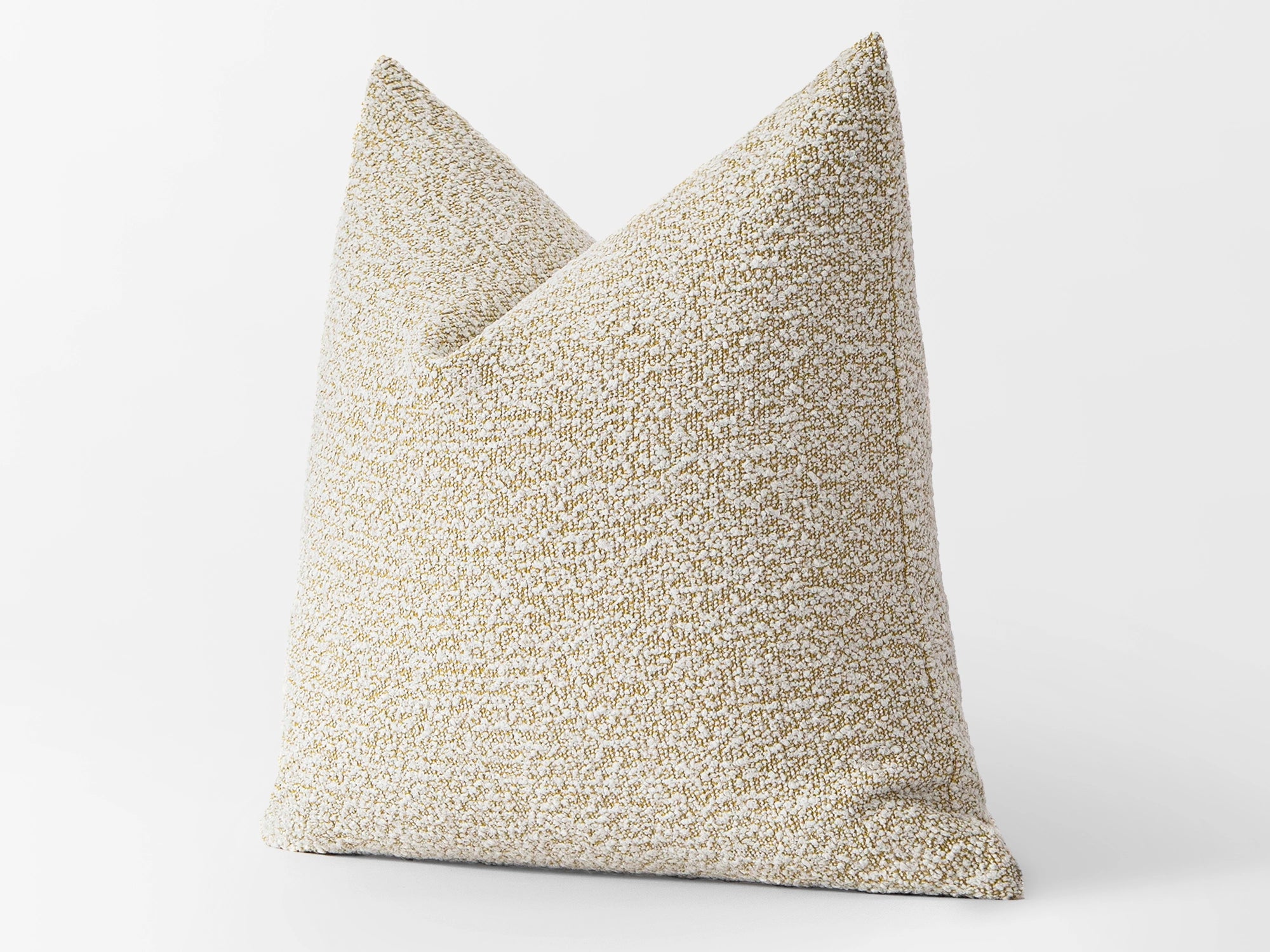 White and Yellow Boucle Pillow Cover