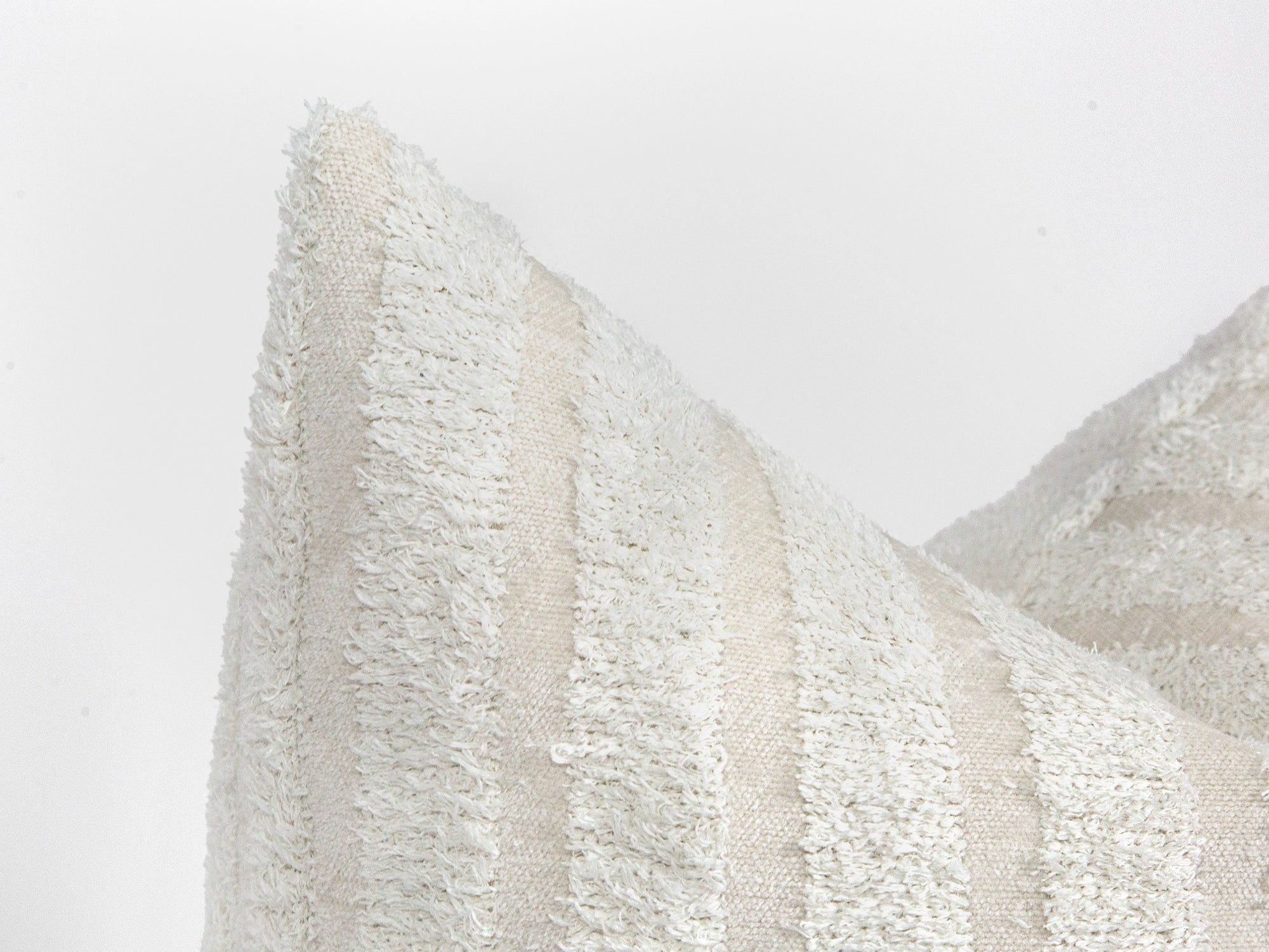 Cream Striped Super Soft Fluffy Pillow Cover