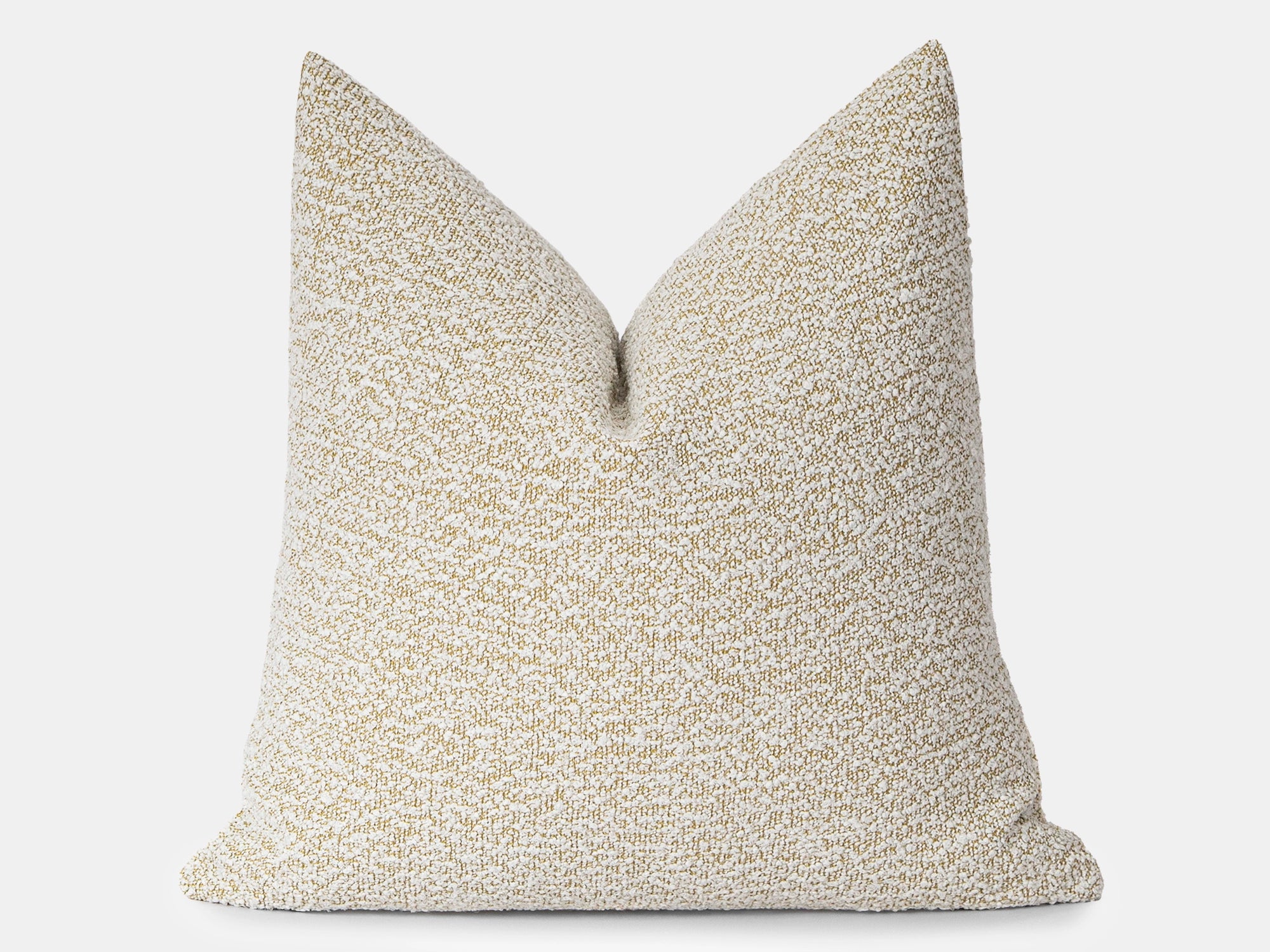 White and Yellow Boucle Pillow Cover