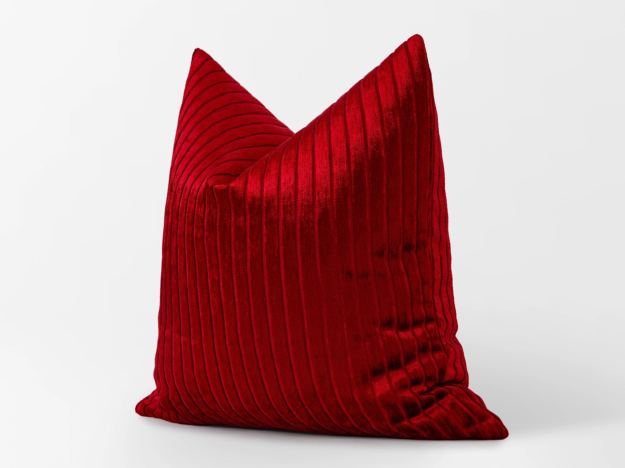 Wine Red Shiny Velvet Corduroy Pillow Cover