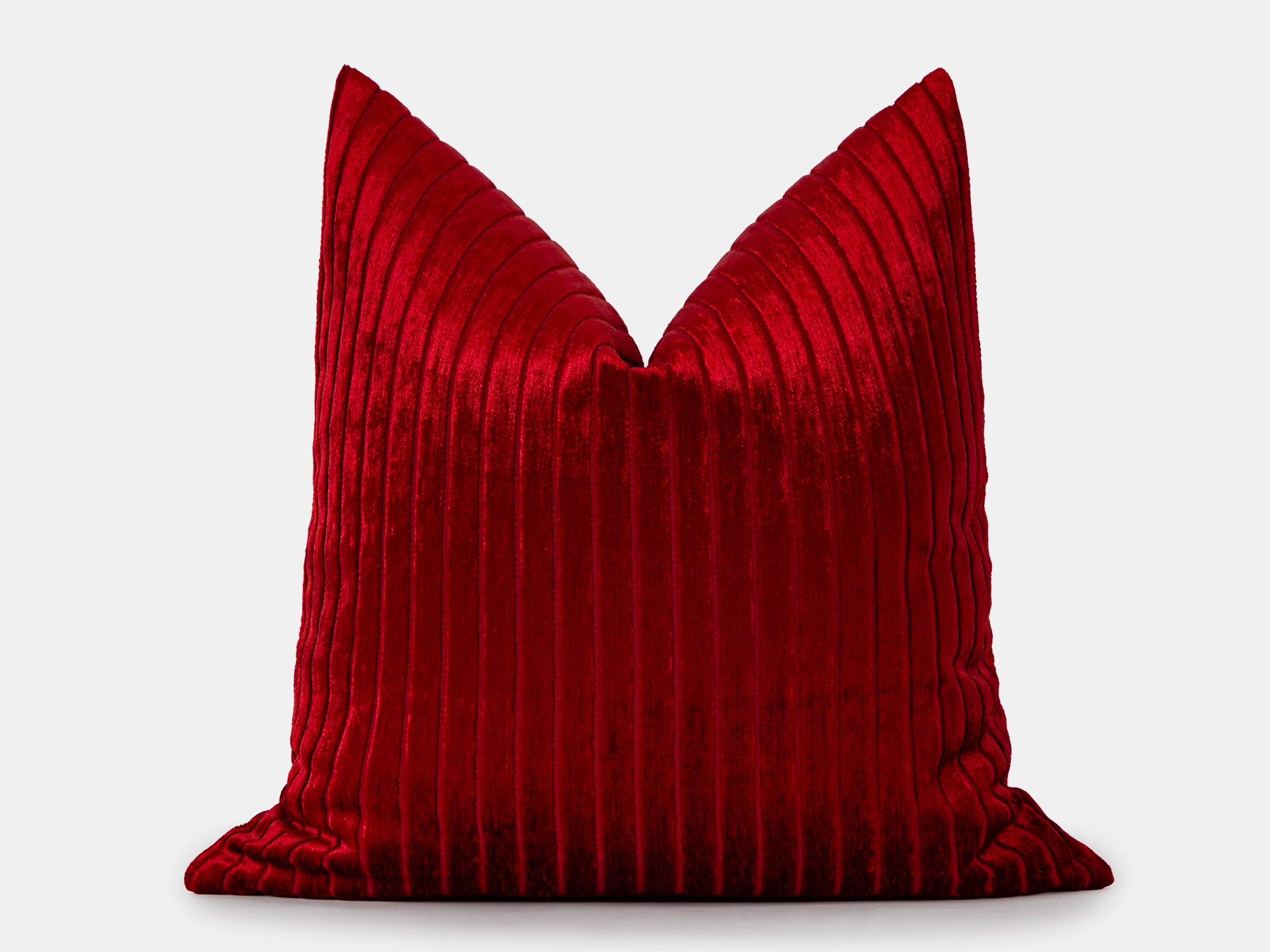 Wine Red Shiny Velvet Corduroy Pillow Cover