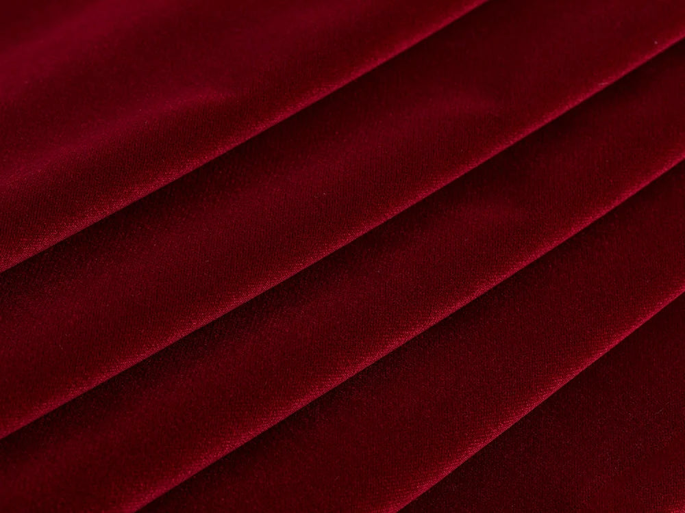 Wine Red Velvet Upholstery Fabric | Elegant Plush Finish