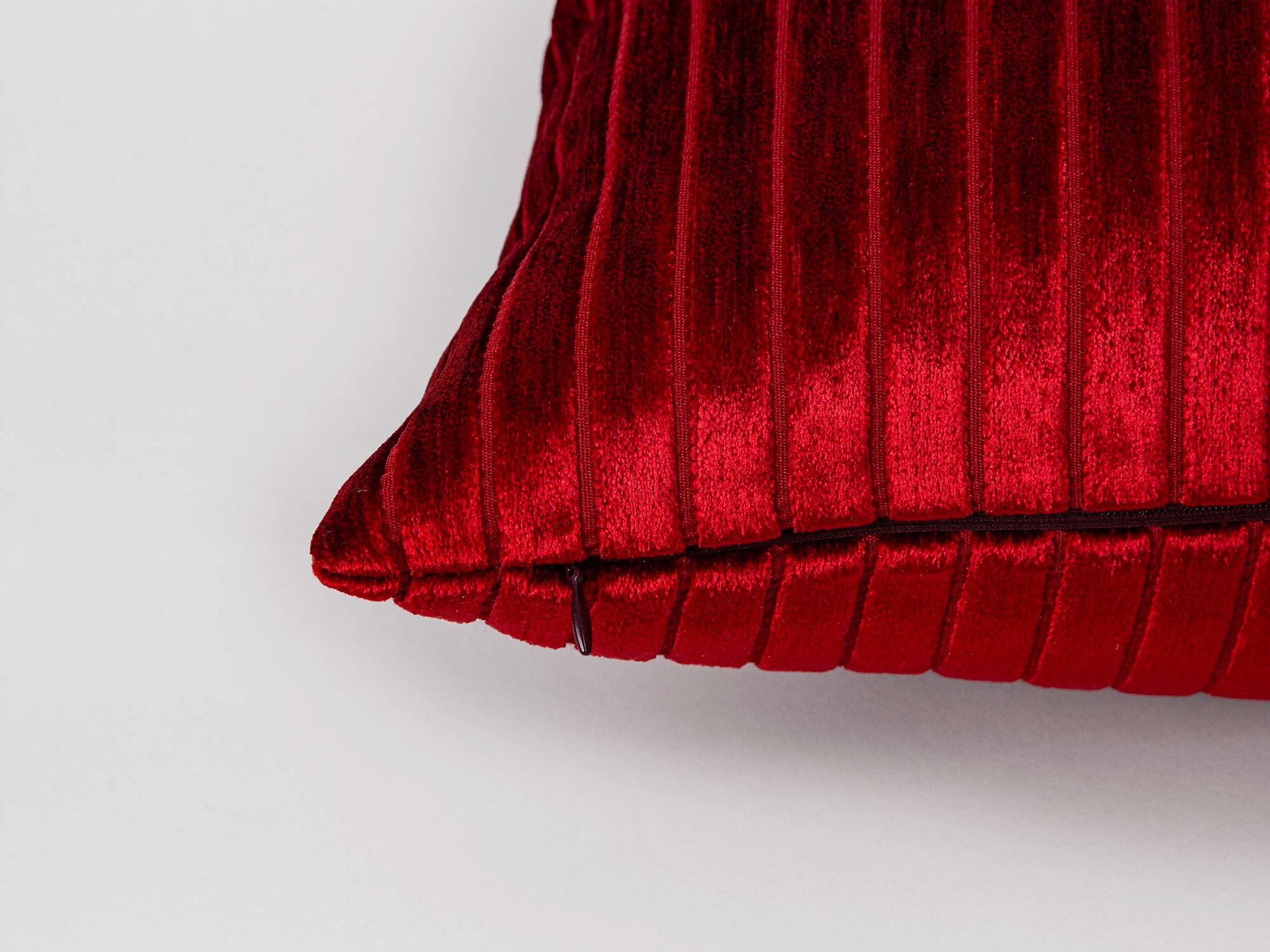 Wine Red Shiny Velvet Corduroy Pillow Cover