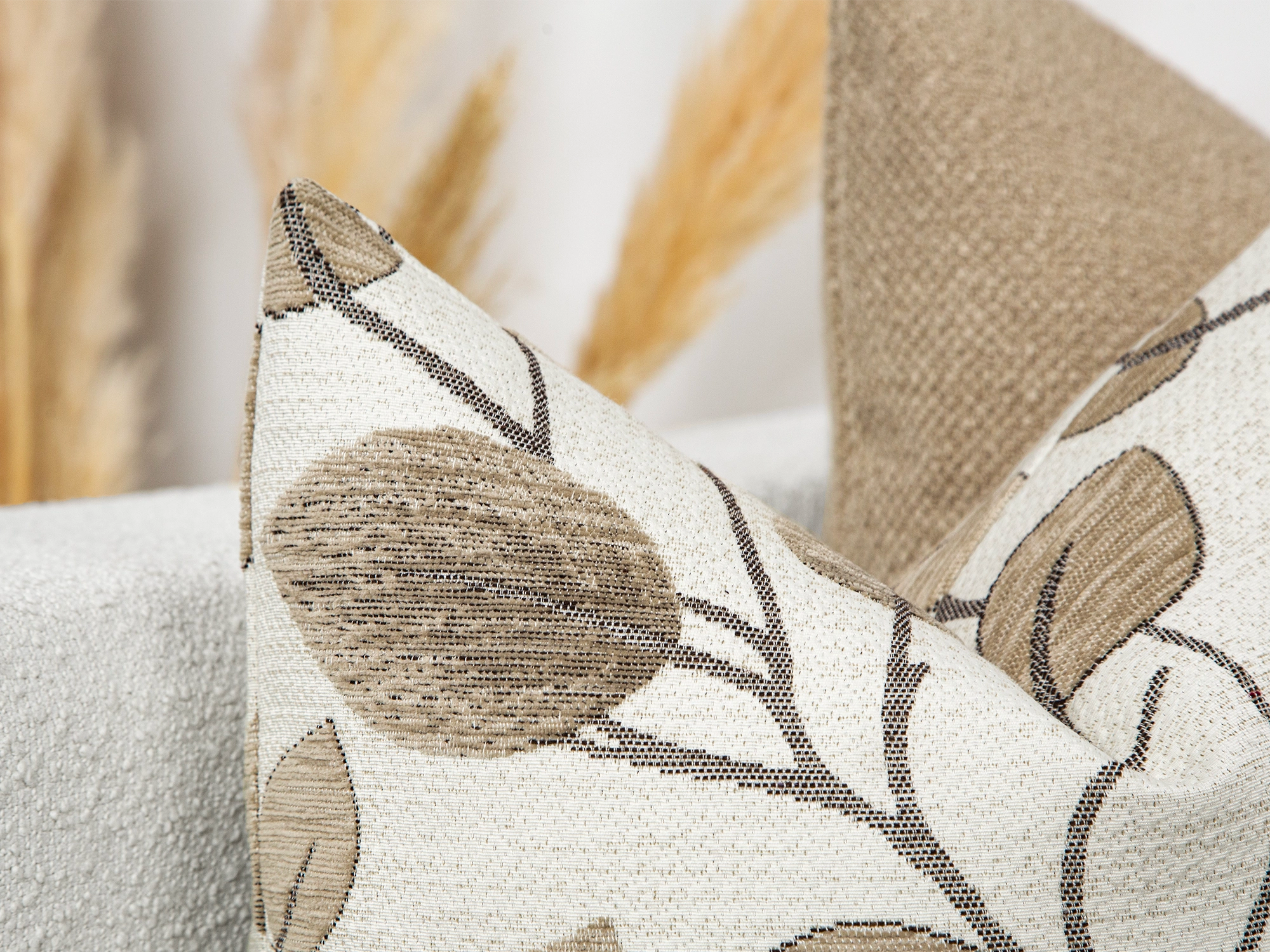 Neutral Mid-Century Botanical Pillow Cover