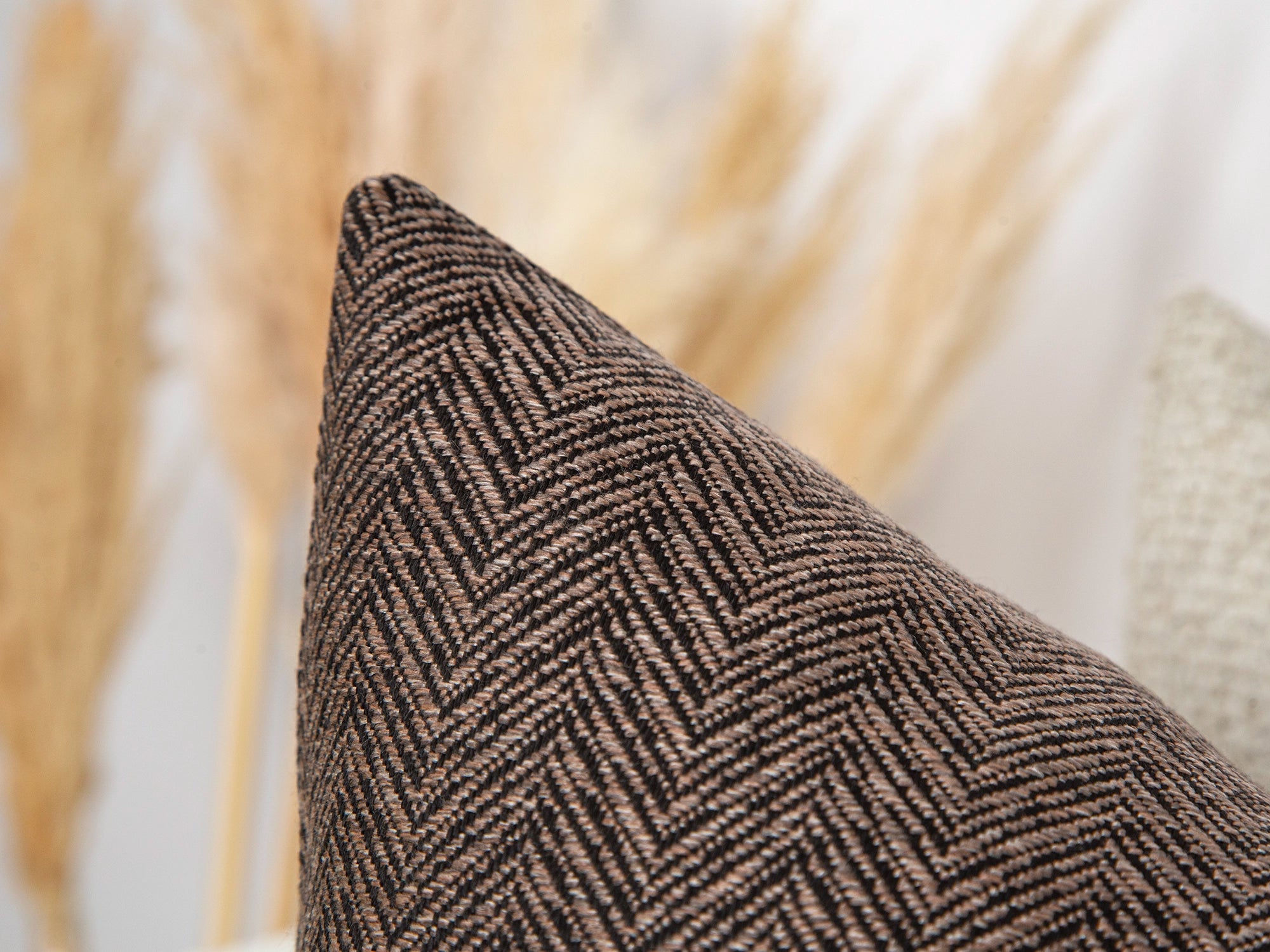Brown and Black Woven Pillow Cover