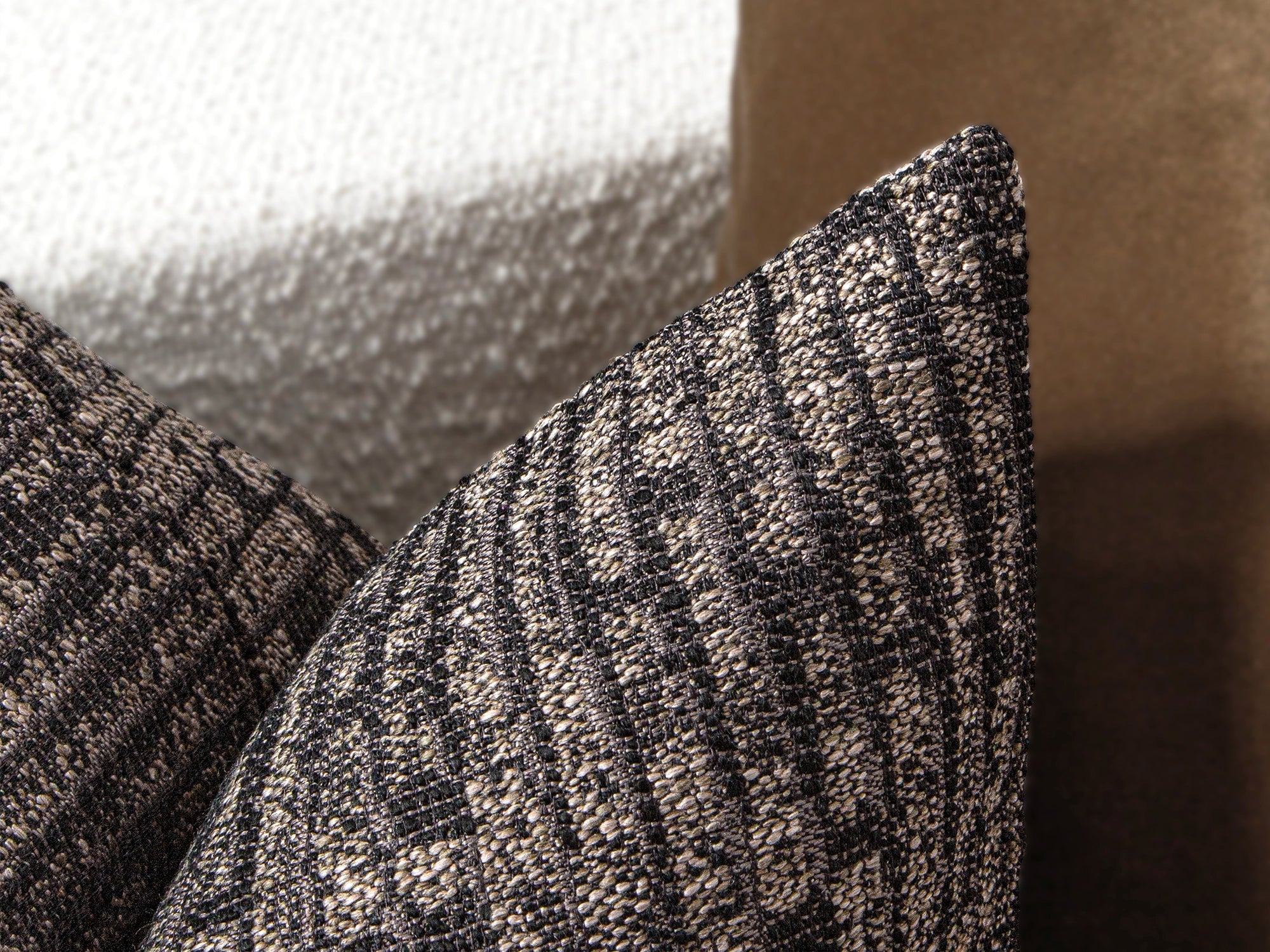 Black and Brown Woven Pillow Cover