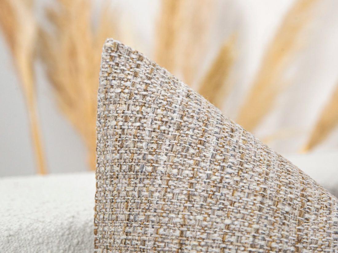 Greige Woven Pillow Cover