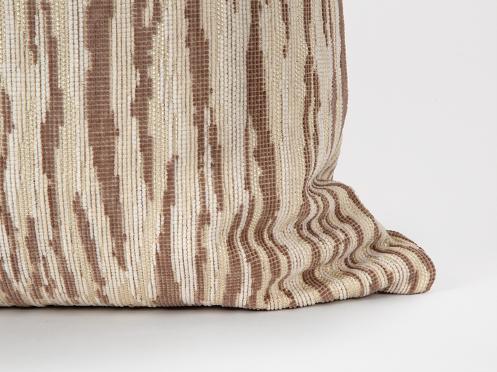 Taupe and Cream Pillow Cover