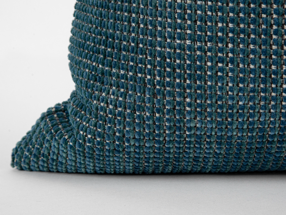 Dark Teal Woven Pillow Cover