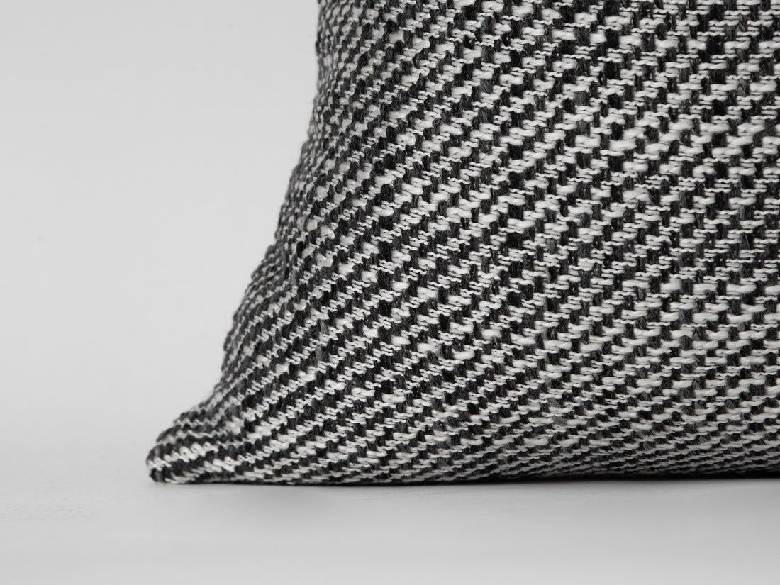 Black and White Woven Pillow Cover