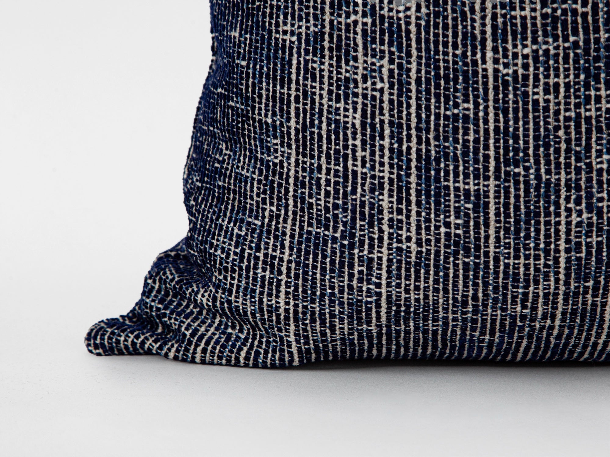 Navy Blue Woven Pillow Cover