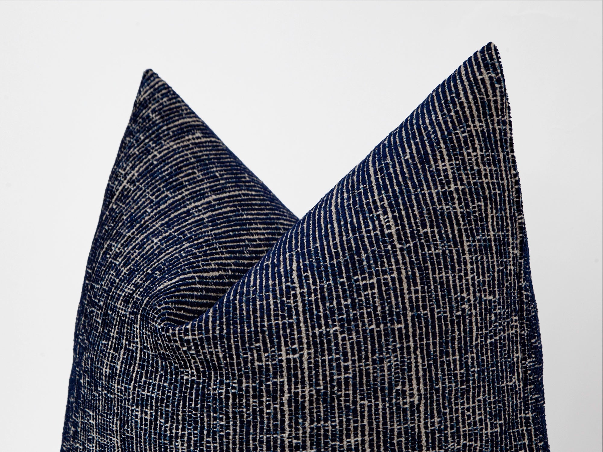 Navy Blue Woven Pillow Cover