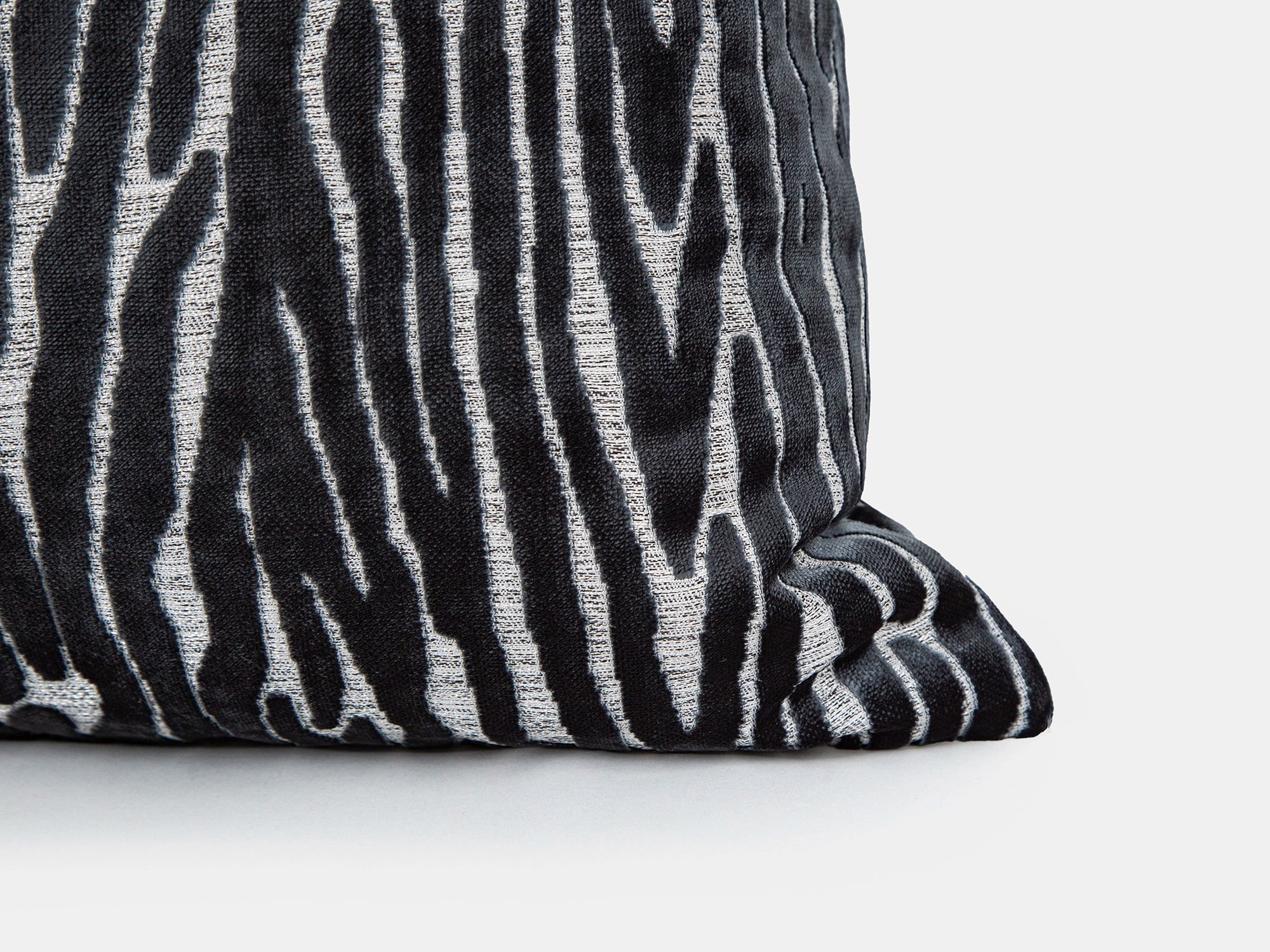 Textured Zebra Velvet Pillow Cover