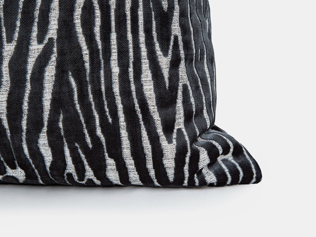 Textured Zebra Velvet Pillow Cover