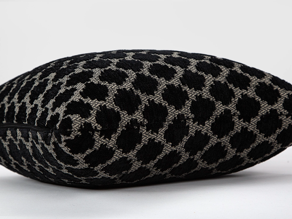 Black Spotted Textured Pillow Cover