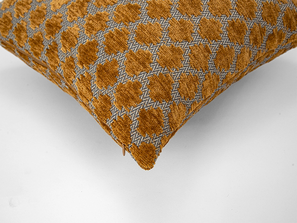 Burnt Orange Textured Dotted Pillow Cover